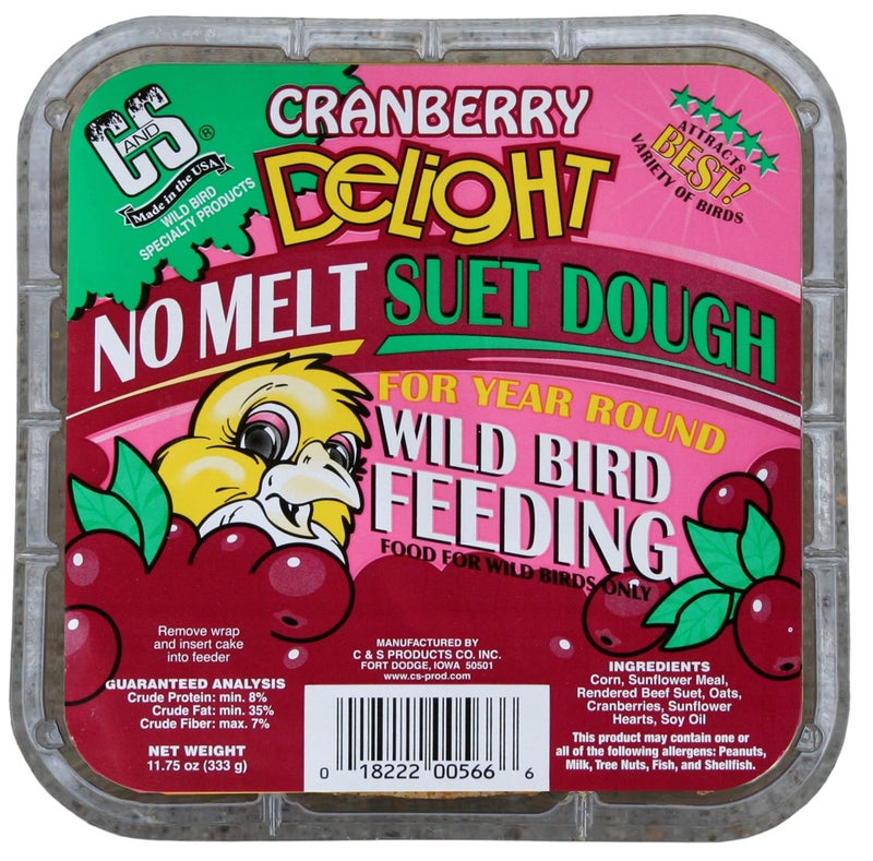 CS C&S Cranberry Delight No Melt Suet, 11.75 Ounce (Pack of 12) - Image 1